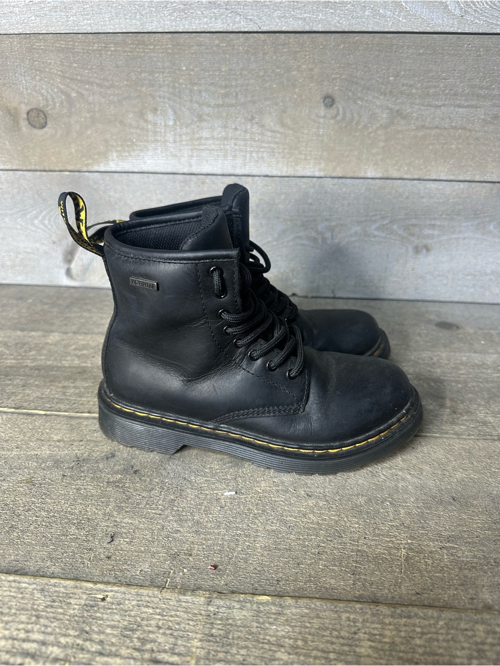 Dr. Martens 1460 Waterproof Black Leather Republic Boots Little Kid Youth Size 1